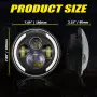 Комплект Кръгли LED фарове 7" 70W H4 – NA500, снимка 8