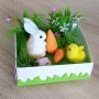 849 Великденско зайче с моркови и пиленце в градинка декорация украса за Великден, снимка 3