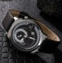  SHAARMS HQ8073 Луксозен мъжки кварцов часовник с кожена каишка и гривна, снимка 1