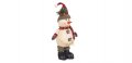 Коледна декоративна фигура, Снежен човек с Екрю костюм, Карирана шапка, Automat, 40см , снимка 2