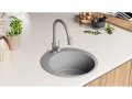 Кръгла Кухненска Мивка от гранит модел Пиза 45 500 x 500 mm - Сив, снимка 5