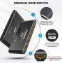Алуминиев HDMI превключвател 5 входа 1 изход с дистанционно управление, поддържа 4K 3D 1080p UHD HDR, снимка 7