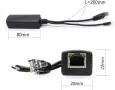 Сплитер PoE 48V към 5V 2,4A Micro USB + Data. За IP камери и др, снимка 3