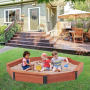 Голям Дървен Детски Пясъчник с Покривало OCTAGON, 199х199х23 см. , снимка 9