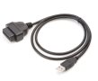 16-пин OBD2 Женско USB Порт Мъжко OBD Адаптер Кабел за Диагностика Трансфер на Данни Преходник Заряд, снимка 2