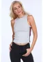 Дамски топ с широки презрамки в сив цвят 0300, снимка 4