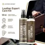 Комплект за почистване на кожа+ балсам за кожа, четка, микрофибърна кърпа, балсам, leather expert, снимка 2