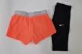Nike къси панталони в оранжев цвят в комплект с черен клин, снимка 2
