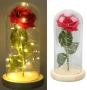 Вечна Роза в стъклен LED купол, 22 см., снимка 1