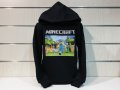 Нов детски суичър с дигитален печат MINECRAFT в черен цвят, снимка 8