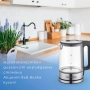 1бр/ Електрическа кана за вода GOURMETmaxx 1.7 L – бързо кипване, син LED и анти-калков филтър, снимка 2