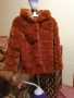 Кафяво пухено палто Л размер , снимка 1