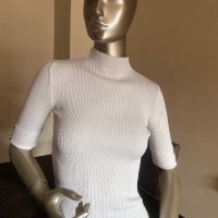 Бяла блуза рипс - поло !, снимка 1 - Блузи с дълъг ръкав и пуловери - 42402144