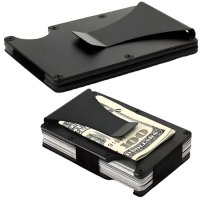 Черен картодържател за безконтактни карти с RFID защита, снимка 9 - Други стоки за дома - 41958714