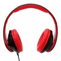 Слушалки MICROLAB K360, жак 3.5mm, вграден микрофон, червенo-черни, снимка 1 - Слушалки и портативни колонки - 34731384
