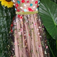 приказна официална бална рокля с 3D декорация , снимка 1 - Рокли - 28349013