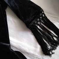 Елегантна дамска рокля черно кадифе с дантела, снимка 5 - Рокли - 35955580
