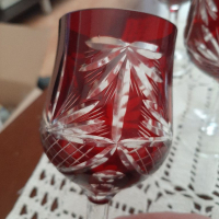 Червен кристал чаши, снимка 4 - Чаши - 36256907