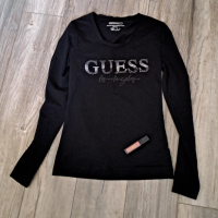 Дамска черна блуза GUESS, снимка 1 - Блузи с дълъг ръкав и пуловери - 44697013