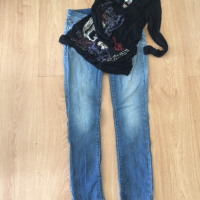 Дамски сет - дънки PepeJeans и блузка Dessigual Цена 15 лева, снимка 1 - Дънки - 44683358
