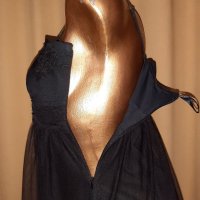 SPRIT M Черна рокля от тюл с релефна бродерия , снимка 8 - Рокли - 33925477