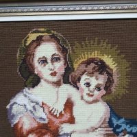 Гоблен Дева Мария с Младенеца , снимка 2 - Гоблени - 34115265