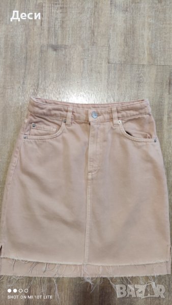 розова дънкова поличка на H&M, снимка 1