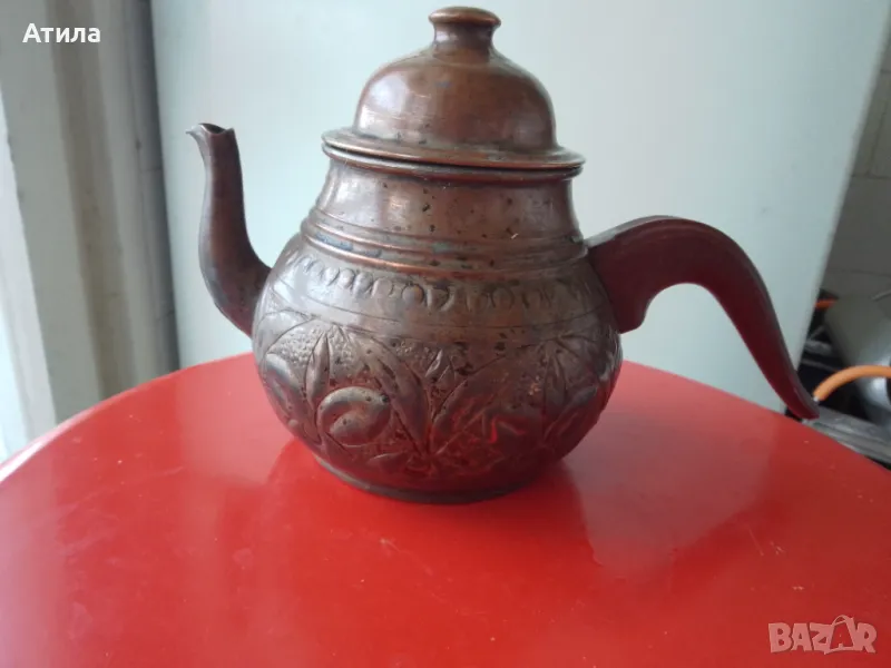 меден чайник с ръчна декорация, снимка 1