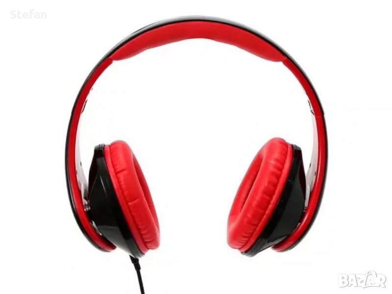 Слушалки MICROLAB K360, жак 3.5mm, вграден микрофон, червенo-черни, снимка 1