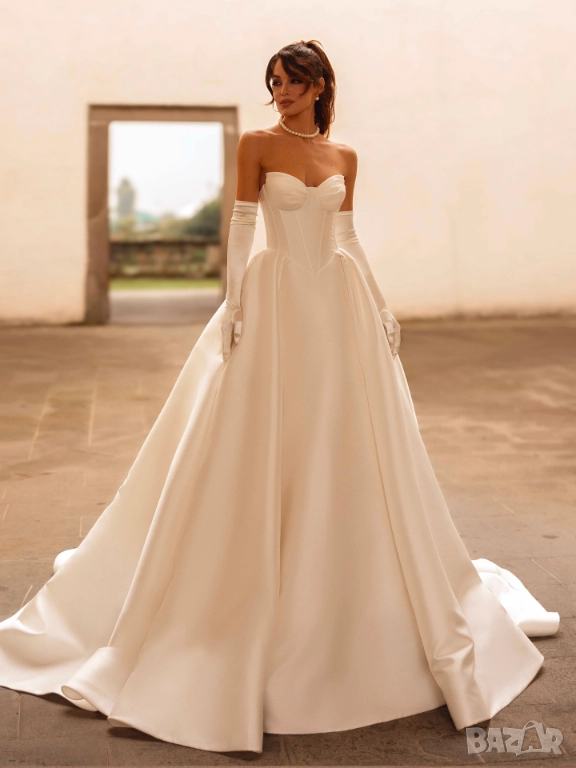 Dominiss Vivienne булчинска булченска рокля XS 34 с воал и ръкавици, снимка 1