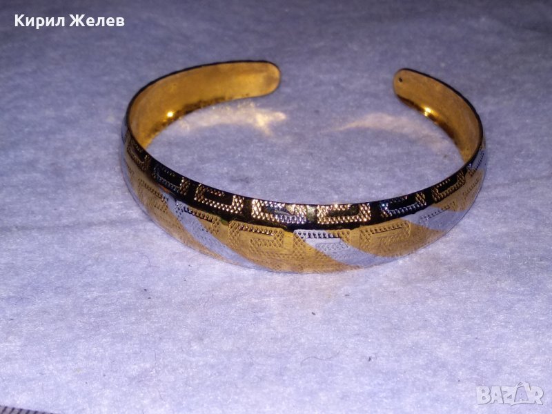 ЛЪСКАВА ПОЗЛАТЕНА РЕГУЛИРУЕМА СТИЛНО ОЛНАМЕНТИРАНА РЕТРО ГРИВНА от БЛАГОРОДНА СТОМАНА 61011, снимка 1