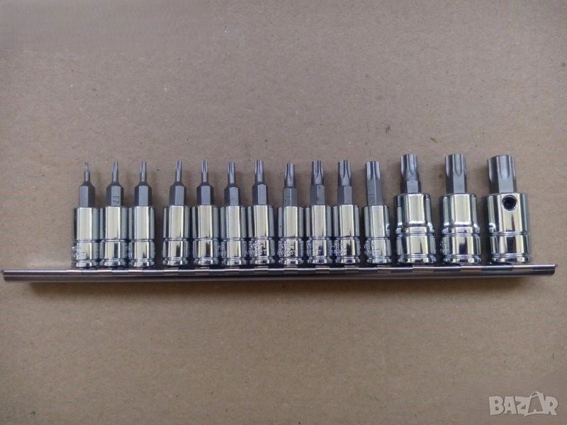 GENIUS TOOLS 14 части 1/4 3/8 вложки битове звезда KOBALT 6 броя 3/8 вложки с торкс и шестограми, снимка 1