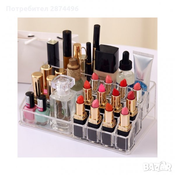 1758 Акрилен настолен органайзер за червила и лакове с 16 отделения, снимка 1