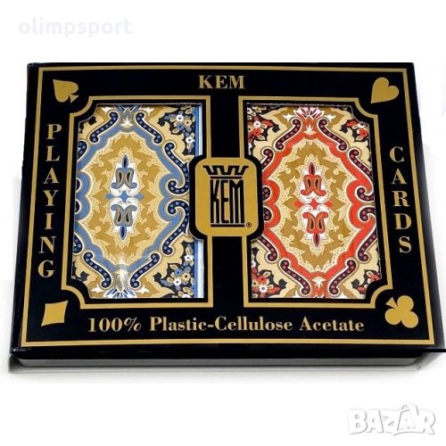 карти за игра KEM BRIDGE STANDARD INDEX PAISLEY нови  Този комплект от две тестета карти KEM са в ст, снимка 1
