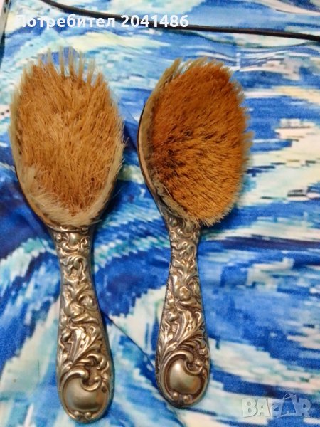 антични    четки  посребрени , много  красиво  гравирани, снимка 1