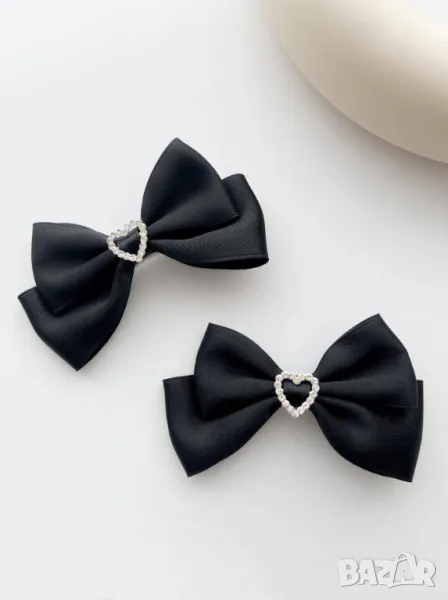 Фиба панделка с камъчета в черно, вдъхновена от Petite Fleur, снимка 1