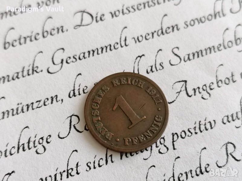 Райх монета - Германия - 1 пфениг | 1911г.; серия A, снимка 1