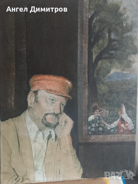 Страхотна картина платно 1970 г, снимка 1