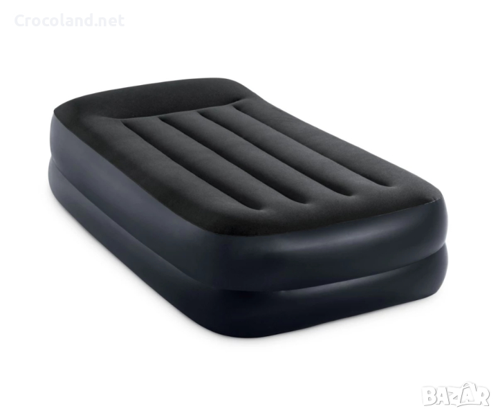 Надуваем матрак с вградена помпа Pillow Rest Raised, 99 x 191 x 42 см. INTEX CROCOLAND, снимка 1