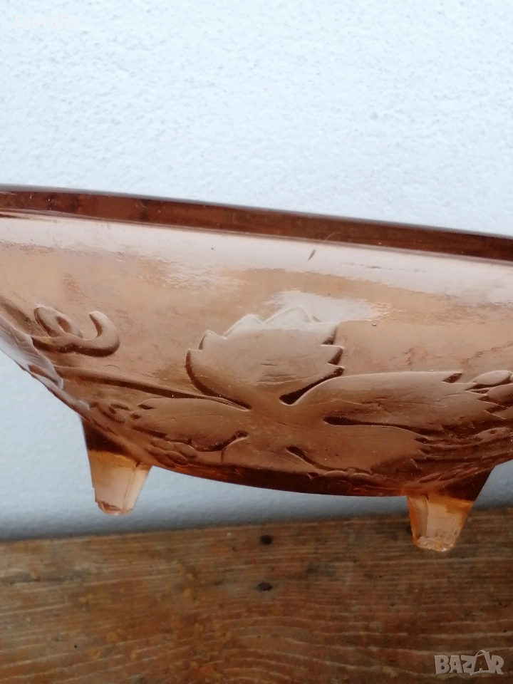 фруктиера и чинийки.с карамелен цвят, снимка 1