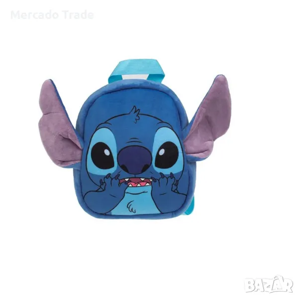 Детска плюшена раница Mercado Trade, За деца, Stitch, Синя, снимка 1
