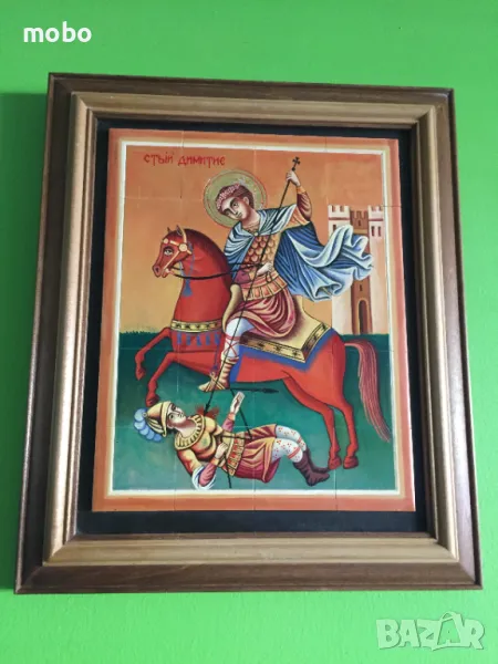 Икона "Свети Димитър" – художник Светлозар Жеков, Керамика, снимка 1