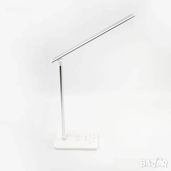 Настолна лампа SOLMIRA с подложка за безжично зареждане, 42 LED, сребриста, CE сертификат и RoHS, снимка 1