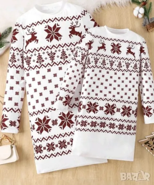 НОВИ рокли за майка и дъщеря - размер S и размер 11-12 години, снимка 1