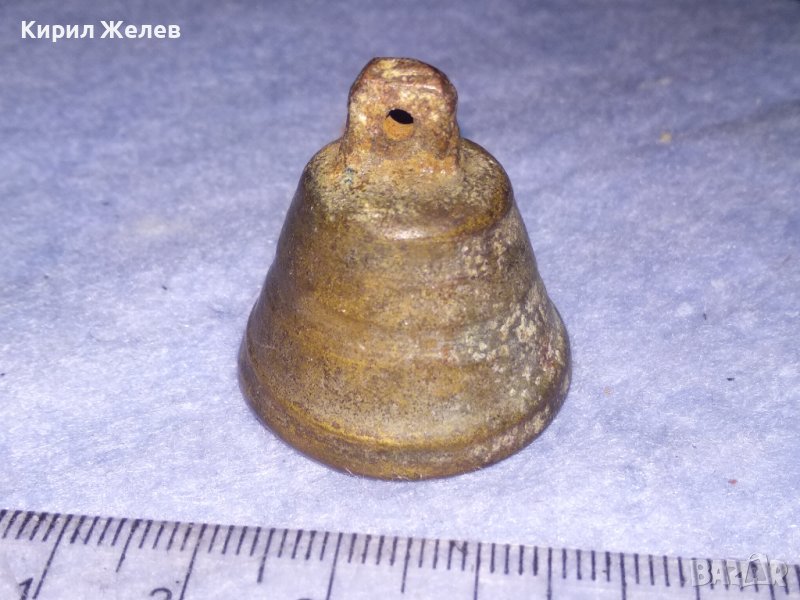 СТАРИННА РЯДКА ЖЕЛЯЗНА КАМБАНКА ЗВЪНЧЕ РЪЧНА МАЙСТОРСКА ИЗРАБОТКА 37091, снимка 1