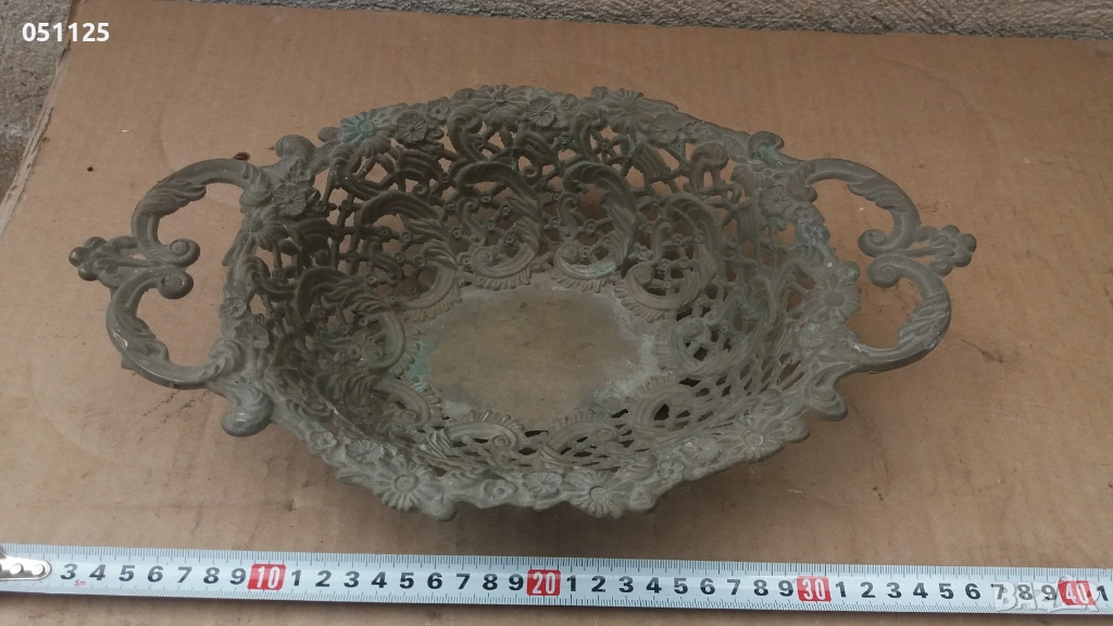 масивна аристократична бронзова фруктиера , снимка 1