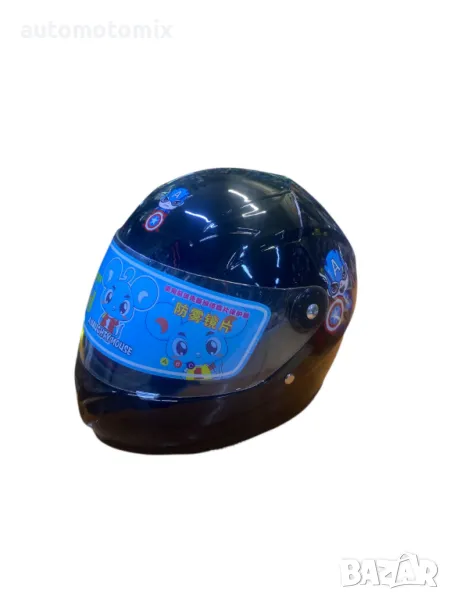 Детска каска за мотор, Каска за дете 6-10години,Черна - 123, снимка 1