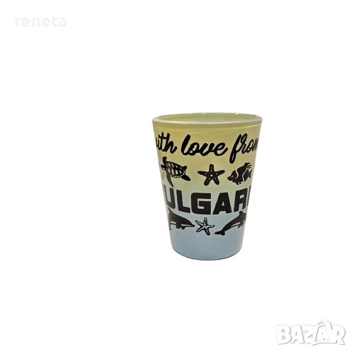 Чаша с надпис, Тип шот, Стъкло, Многоцветна, снимка 1