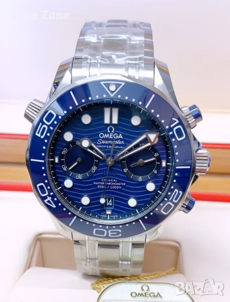 Omega Seamaster Diver 300M Chronograph 44mm Steel Blue Wave Dial Ceramic Различни Варианти, снимка 1