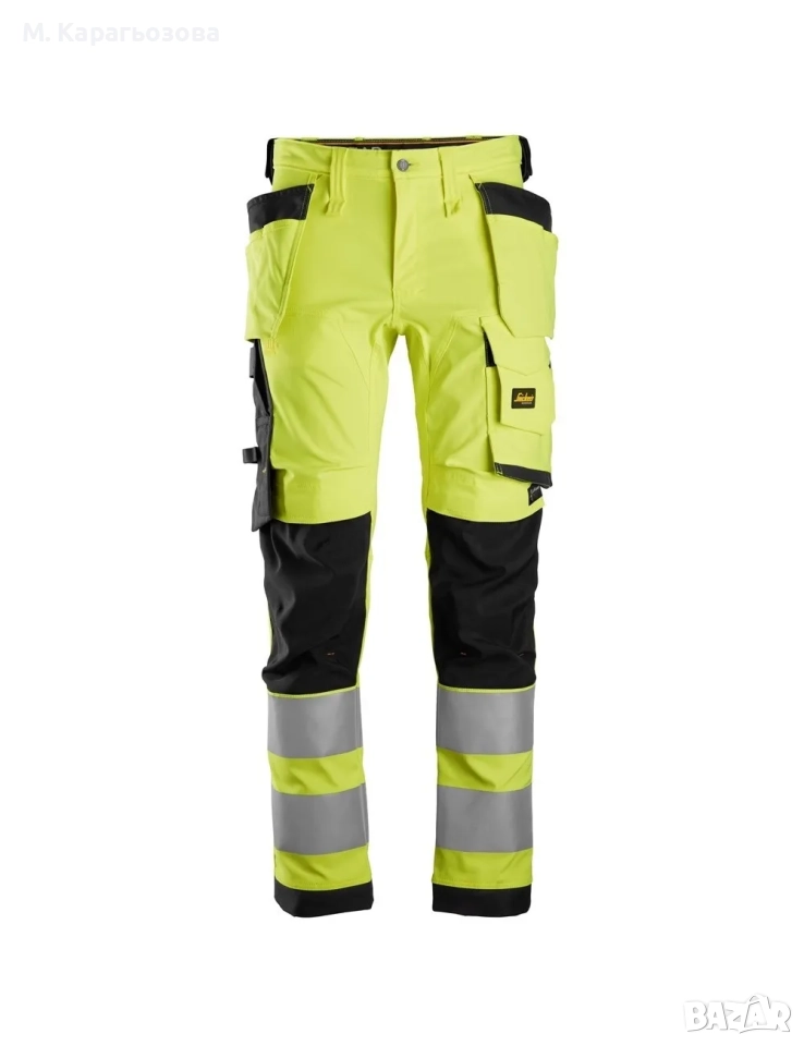Snickers 6243 AllRoundWork High Vis Stretch Trousers, Размер 54, снимка 1